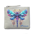 Porte monnaie personnalisé papillon talisman ivoire en feutrine en feutrine ivoire