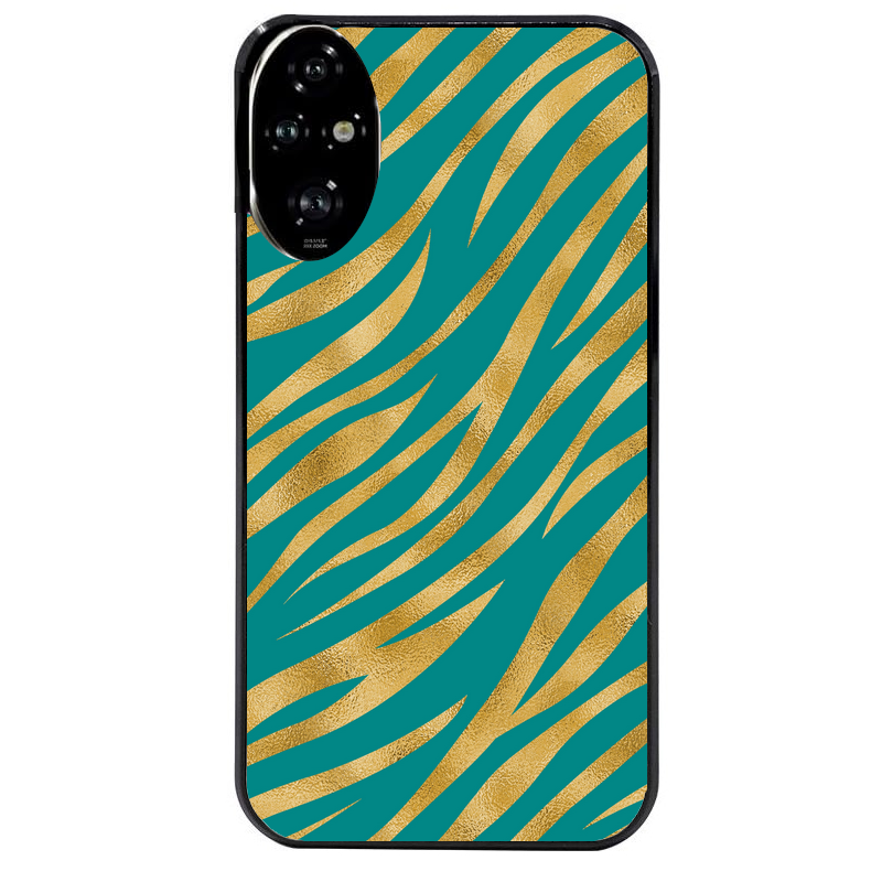 Coque noire taperso pour Honor 200 et Lite Pro Smart avec motif zebre vert protection antichoc personnalisée