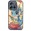 Coque noire taperso pour Moto Edge 60 et Neo Fusion Pro avec motif dragon ramen 2 protection antichoc personnalisée