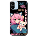 Coque noire taperso pour Redmi A1 et A2 avec motif anime et chat protection antichoc personnalisée