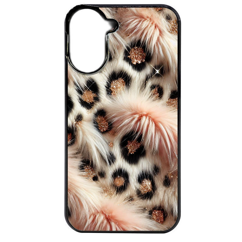Coque noire taperso pour POCO C71 4G avec motif effet fourrure leopard 1 protection antichoc personnalisée