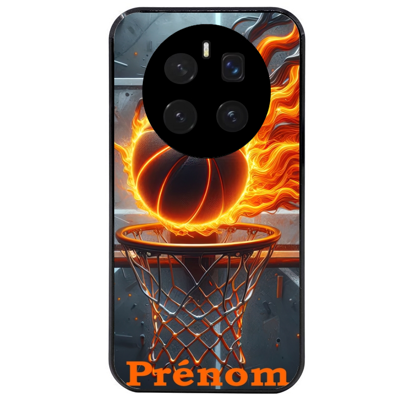 Coque noire taperso pour Magic 7 LITE et PRO avec motif basket flamme personnalisee protection antichoc personnalisée