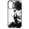 Coque noire taperso pour Redmi A5 4G avec motif samourai et lune protection antichoc personnalisée