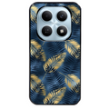 Coque noire taperso pour POCO M8 5G et PRO 5G avec motif palmier bleu protection antichoc personnalisée