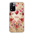 Coque taperso pour Redmi Note 11 4G PRO 5G 11S avec motif coeur et fleur personnalisee protection antichoc personnalisée