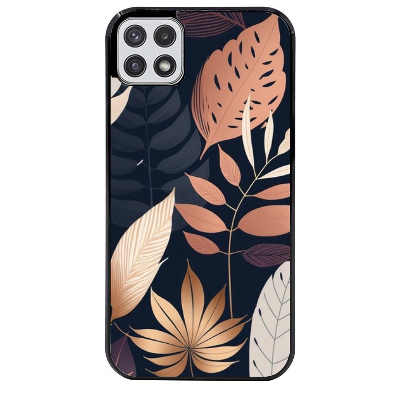 Coque noire taperso pour galaxy A22 A32 A52 A52S 4G 5G  avec motif jungle et feuilles protection antichoc personnalisée
