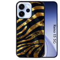 Coque noire taperso pour OPPO Reno 15 et F FS 5G avec motif zebre gold protection antichoc personnalisée