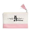 Pochette personnalisée motif danse ballet en toile et simili cuir personnalisée
