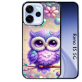 Coque noire taperso pour OPPO Reno 15 et F FS 5G avec motif chouette violette protection antichoc personnalisée