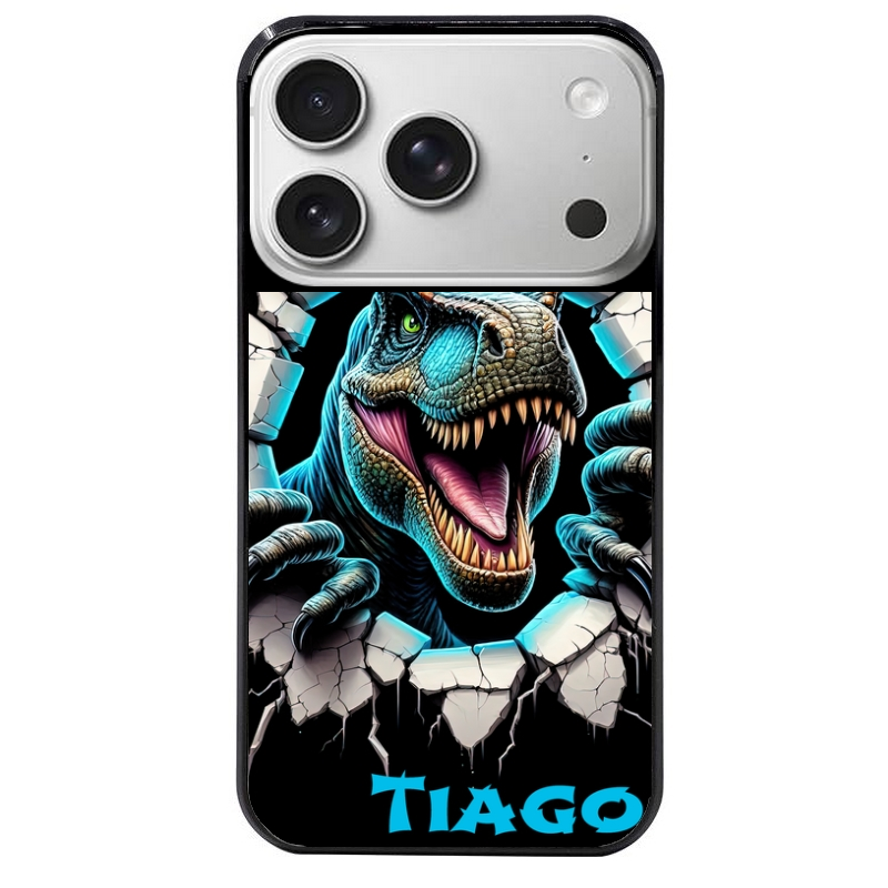 Coque noire taperso pour Iphone 17 17E AIR MAX PRO avec motif dino t rex personnalisee protection antichoc personnalisée