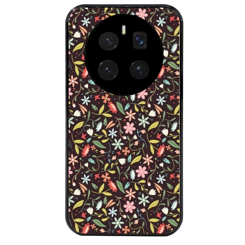 Coque noire taperso pour Magic 7 LITE et PRO avec motif petites feurs multicolores protection antichoc personnalisée