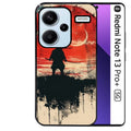 Coque noire taperso pour Redmi Note 13 PRO PLUS 5G avec motif samourai rouge protection antichoc personnalisée