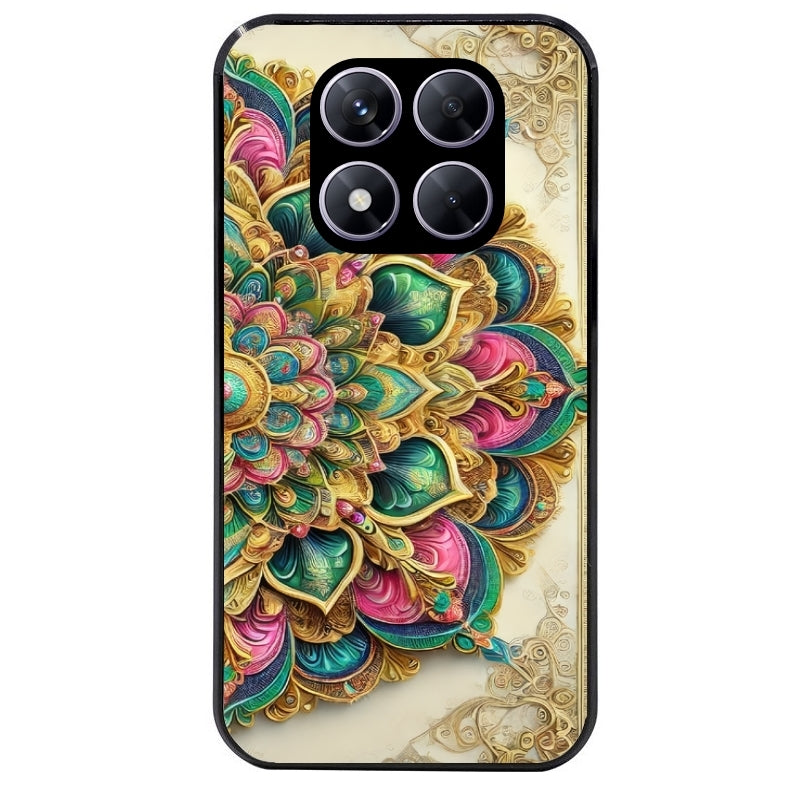 Coque noire taperso pour Redmi Note 14 et PRO PLUS 4G 5G avec motif mandala 3 protection antichoc personnalisée