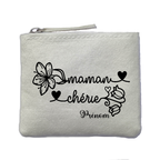Chaussettes personnalisée paillettes argent motif maman chérie