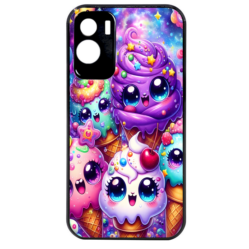 Coque noire taperso pour Honor 70 LITE 90 et LITE avec motif anime ice cream kawaii protection antichoc personnalisée