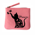 Porte monnaie personnalisé chat papillon en feutrine en feutrine