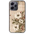 Coque noire taperso pour Redmi 12 4G et 5G avec motif bois et dentelle 2 protection antichoc personnalisée