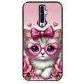 Coque noire taperso pour OPPO Reno 2 et 2Z avec motif chat lunettes protection antichoc personnalisée