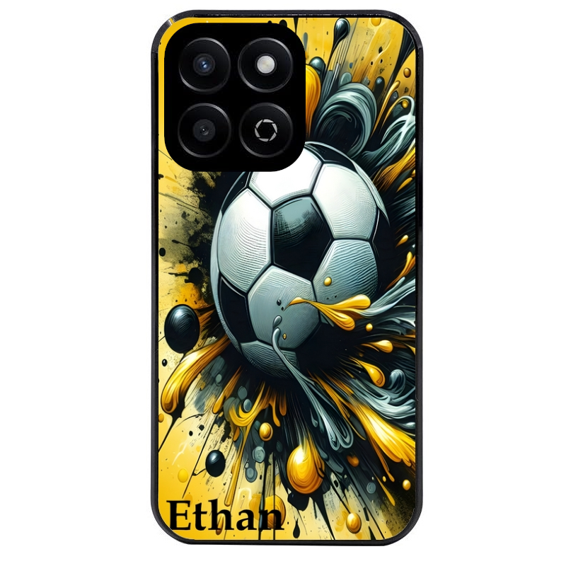Coque noire taperso pour Honor 70 LITE 90 et LITE avec motif football personnalisee protection antichoc personnalisée