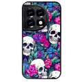 Coque noire taperso pour OnePlus 11 et 12 avec motif tete de mort violet protection antichoc personnalisée