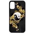 Coque noire taperso pour Moto E13 E14 E15 avec motif yin yang et fleur protection antichoc personnalisée