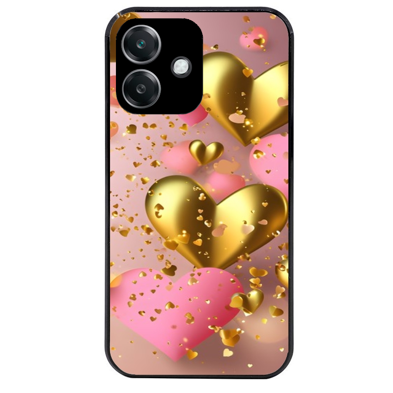 Coque noire taperso pour OPPO A40 avec motif coeur rose protection antichoc personnalisée