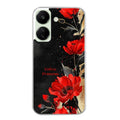Coque taperso pour POCO C65 4G avec motif fleur rouge avec prenom protection antichoc personnalisée