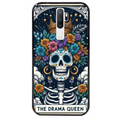 Coque noire taperso pour OPPO A5 A9 2020 avec motif tete de mort drama queen protection antichoc personnalisée