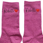 Chaussettes paillettes rose motif rebelle
