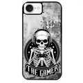 Coque noire taperso pour Iphone 17 17E AIR MAX PRO avec motif tete de mort gamer beton protection antichoc personnalisée