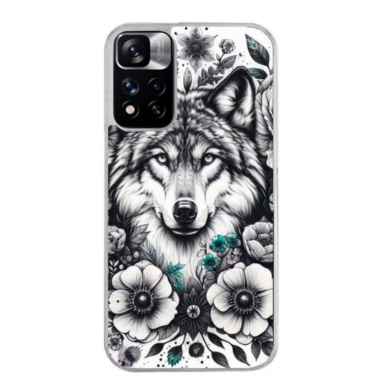 Coque taperso pour Redmi Note 10 4G 5G PRO 10S avec motif loup et plume protection antichoc personnalisée