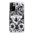 Coque taperso pour Redmi Note 11 4G PRO 5G 11S avec motif loup et plume protection antichoc personnalisée