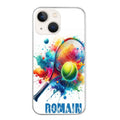 Coque taperso pour Iphone 15 et PRO PLUS PRO MAX avec motif tennis raquette personnalisee protection antichoc personnalisée