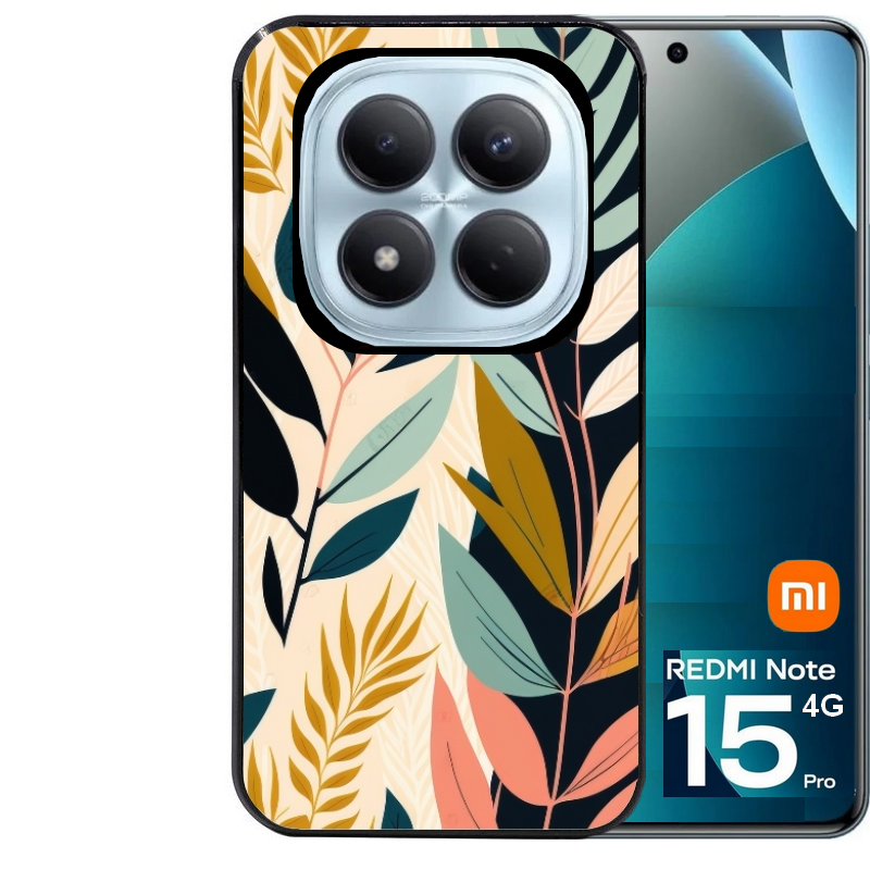 Coque noire taperso pour Redmi Note 15 et PRO PLUS 4G 5G avec motif vintage et fleur protection antichoc personnalisée