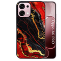 Coque noire taperso pour OPPO A6 PRO 4G et 5G avec motif marbre rouge protection antichoc personnalisée