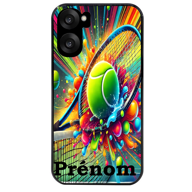 Coque noire taperso pour OnePlus Nord CE5 avec motif tennis color personnalisee protection antichoc personnalisée