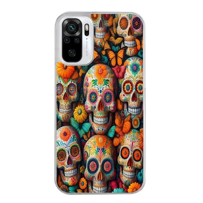 Coque taperso pour Redmi Note 10 4G 5G PRO 10S avec motif mort mexicaine papillon protection antichoc personnalisée