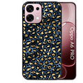 Coque noire taperso pour OPPO A6 PRO 4G et 5G avec motif leopard bleu protection antichoc personnalisée