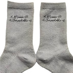 Chaussettes paillettes argent motif mamie formidable