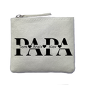Porte monnaie personnalisé papa enfants ivoire en feutrine en feutrine ivoire