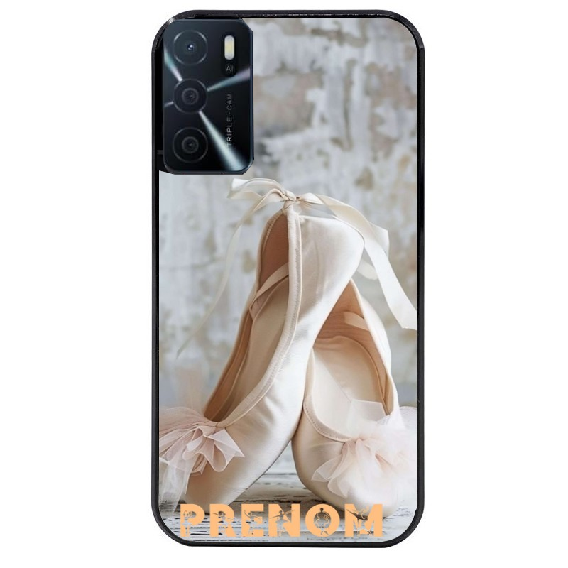Coque noire taperso pour OPPO A16 et A16S avec motif ballerine danse personnalisee protection antichoc personnalisée