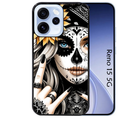 Coque noire taperso pour OPPO Reno 15 et F FS 5G avec motif tete de mort tatoo protection antichoc personnalisée
