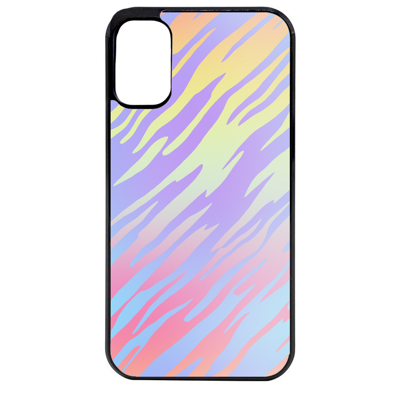 Coque noire taperso pour Moto E13 E14 E15 avec motif zebre pastel protection antichoc personnalisée
