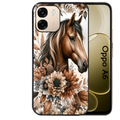 Coque noire taperso pour OPPO A6 A6X 4G et 5G avec motif cheval automne protection antichoc personnalisée