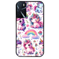 Coque noire taperso pour OPPO A16 et A16S avec motif licorne arc en ciel protection antichoc personnalisée