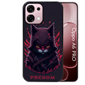 Coque noire taperso pour OPPO A6 PRO 4G et 5G avec motif chat samourai personnalise protection antichoc personnalisée