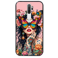Coque noire taperso pour OPPO A5 A9 2020 avec motif femme papillon protection antichoc personnalisée