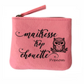 Porte monnaie personnalisé maitresse chouette en feutrine en feutrine