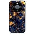 Coque noire taperso pour Honor X9A avec motif tigre et fleur protection antichoc personnalisée