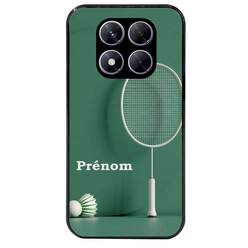 Coque noire taperso pour Redmi Note 14 et PRO PLUS 4G 5G avec motif badminton sport personnalise protection antichoc personnalisée